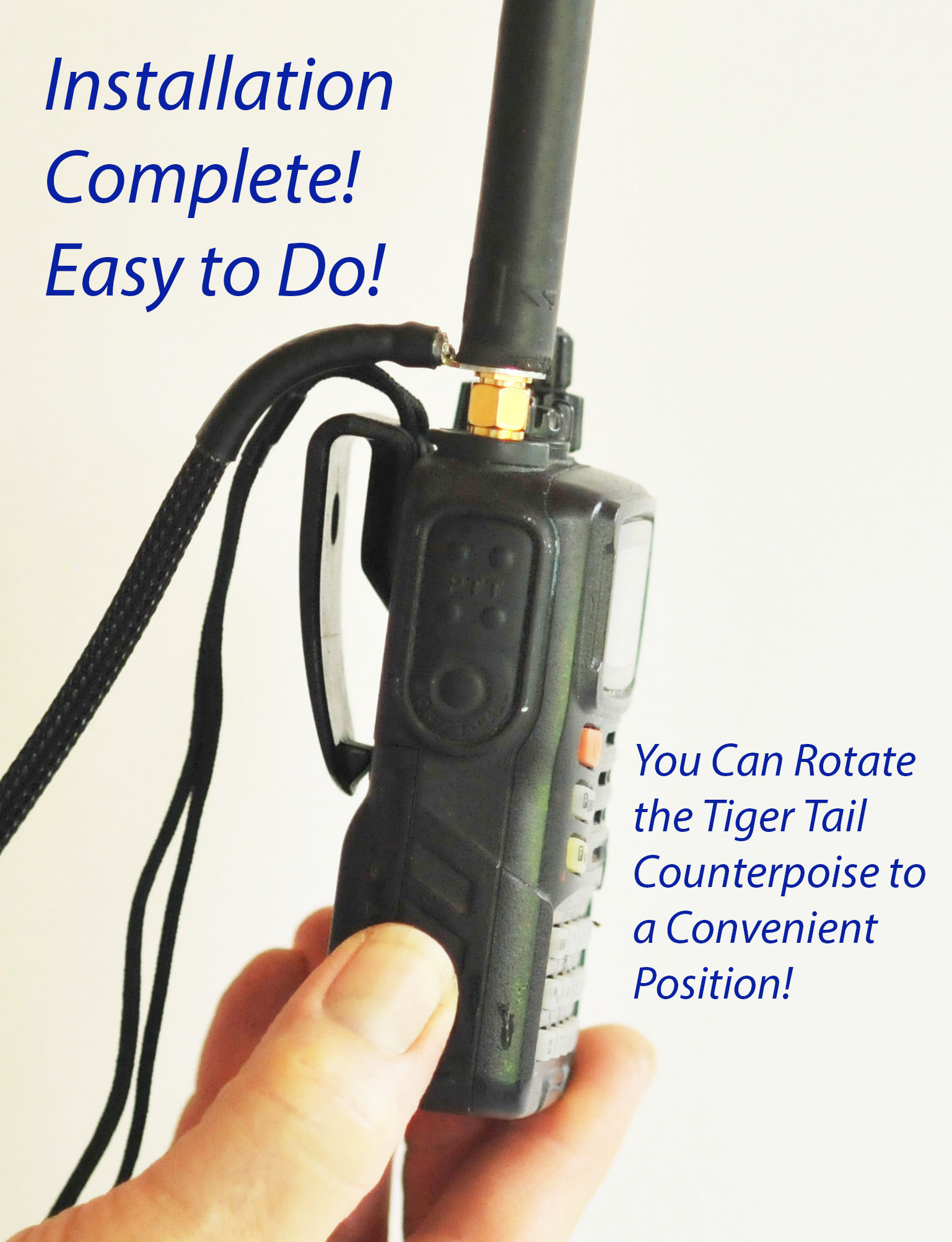 HAM 2 Band Tiger Tail Counterpoise Tactical Highest Quality & Very Affordable - 1 Size Fits Most Modern Handhelds - Image 5