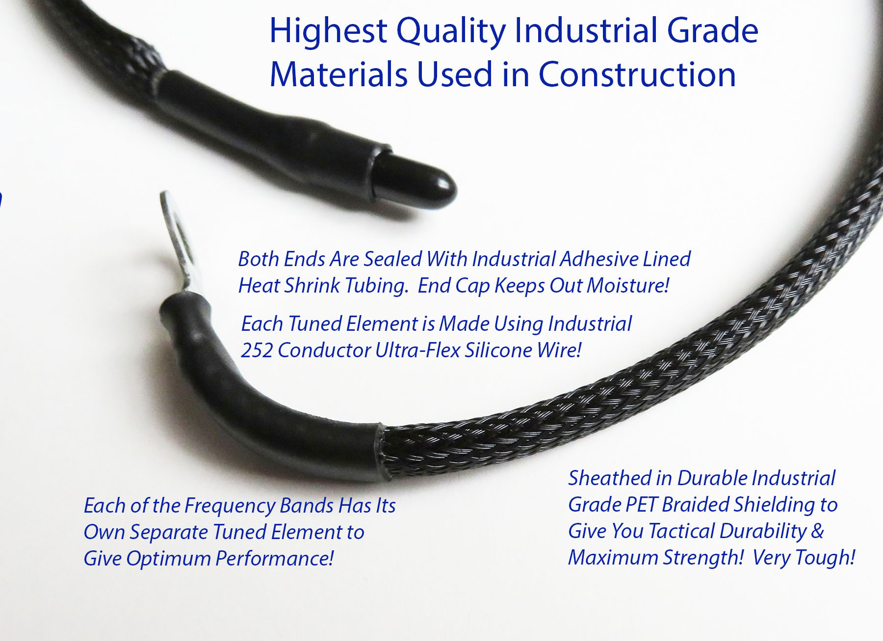 HAM 3 Band Tiger Tail Counterpoise Tactical Highest Quality & Very Affordable - 1 Size Fits Most Modern Handhelds - Image 6