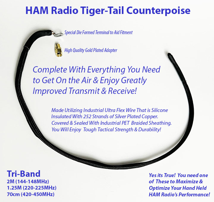 HAM 3 band tiger tail counterpoise