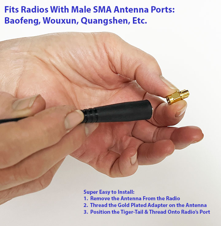 HAM 2 Band Tiger Tail Counterpoise Tactical Highest Quality & Very Affordable - 1 Size Fits Most Modern Handhelds - Image 6